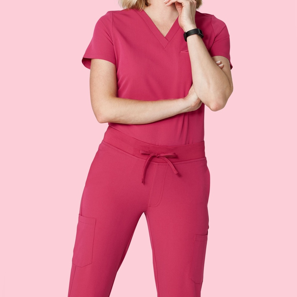 Mandala Deep Magenta Jogger Scrub Set